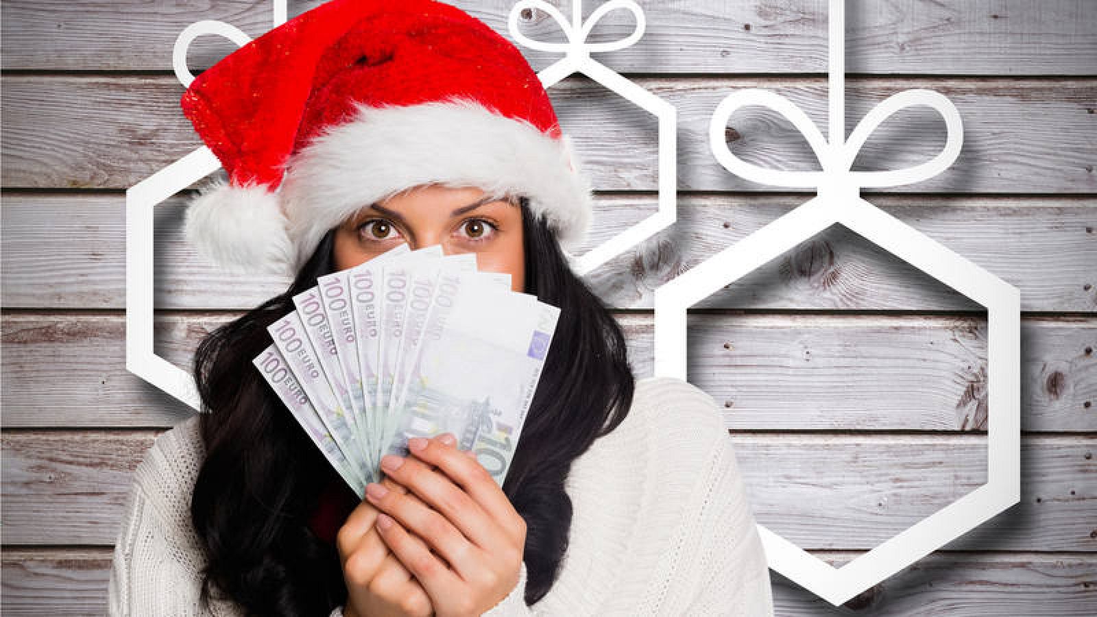 Una joven se tapa la cara con dinero