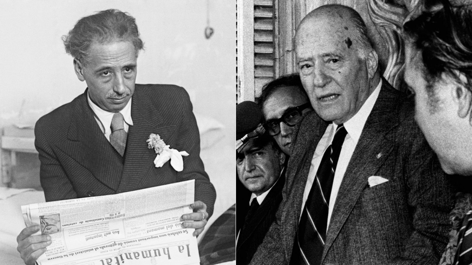 Los históricos presidentes catalanes Lluis Companys y Josep Tarradellas