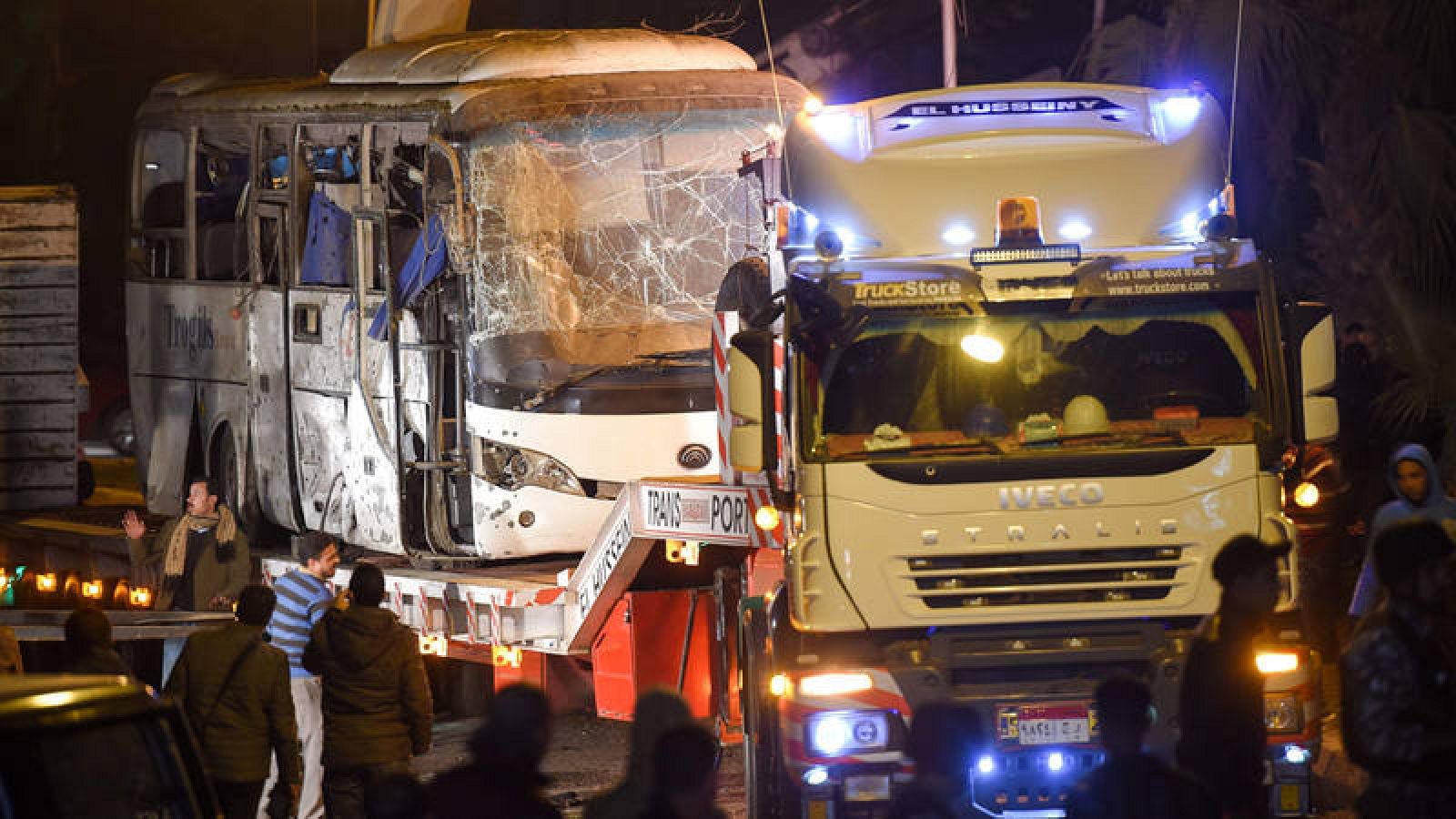 El autobús tras el atentado