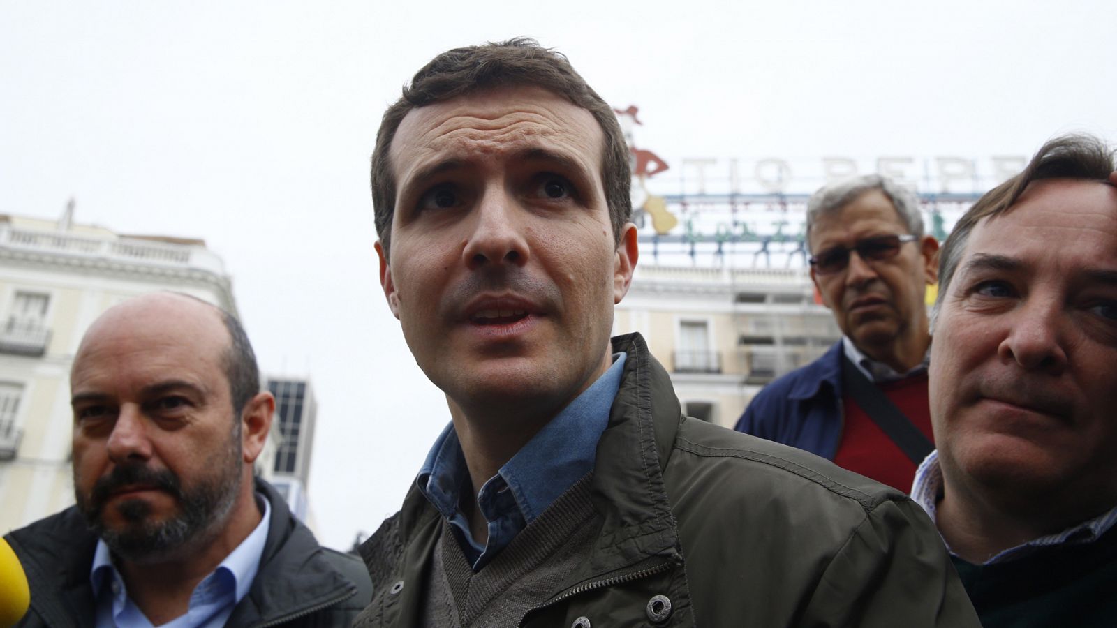 Imagen de archivo del dirigente del PP, Pablo Casado, en una manifestación en apoyo a la Prisión Permanente Revisable