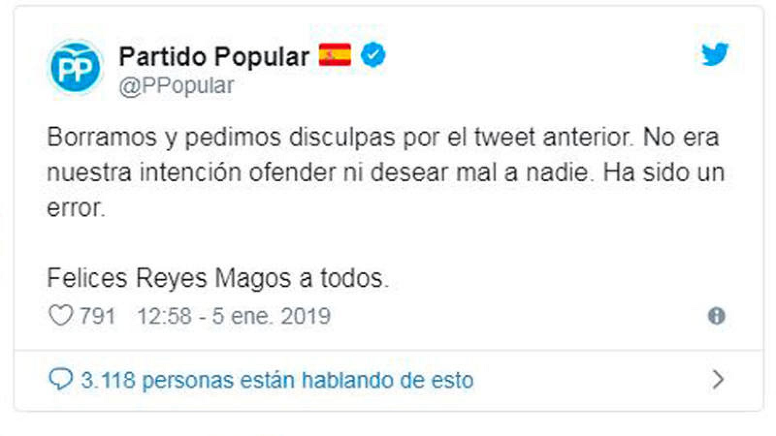 Piden que se investigue si el vídeo compartido por el PP en Twitter constituye un delito