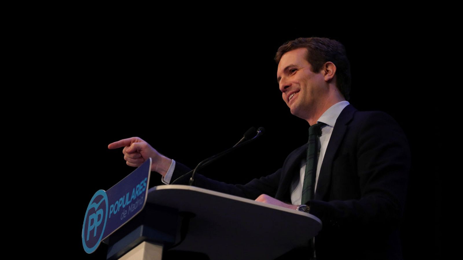 Casado durante su intervención en la presentación de los candidatos a la Comunidad y el