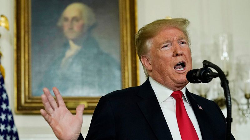 El presidente de los Estados Unidos, Donald Trump, durante las rueda de prensa del 19 de enero de 2019 en la Casa Blanca en Washington.
