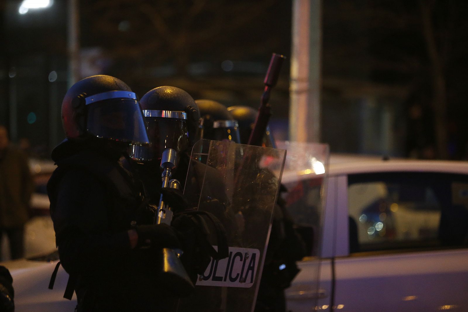 Agentes antidisturbios de la Policía Nacional