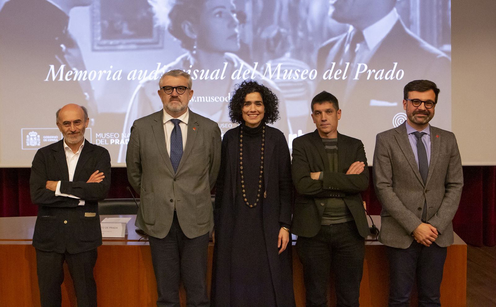 Alberto de Prada,Director Fondo Documental de RTVE;Miguel Falomir,Director Museo Nacional del Prado; Sonia Prior,Responsable Contenidos Audiovisuales del Museo Nacional del Prado;Josetxo Cerdán,Director Filmoteca Española, y Javier Pantoja Ferrari