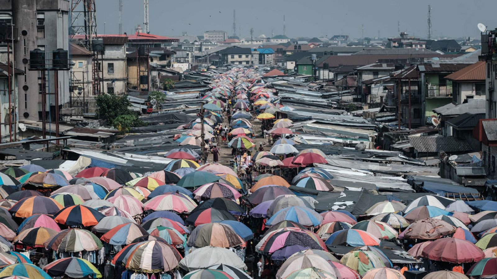 Aspecto del mercado popular en la localidad de Port Harcourt, al sur de Nigeria.