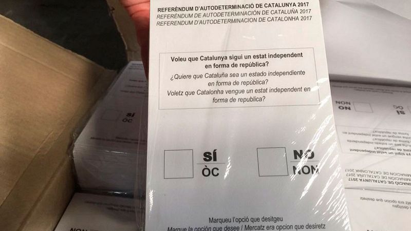 Papaletas del referéndum del 1-O