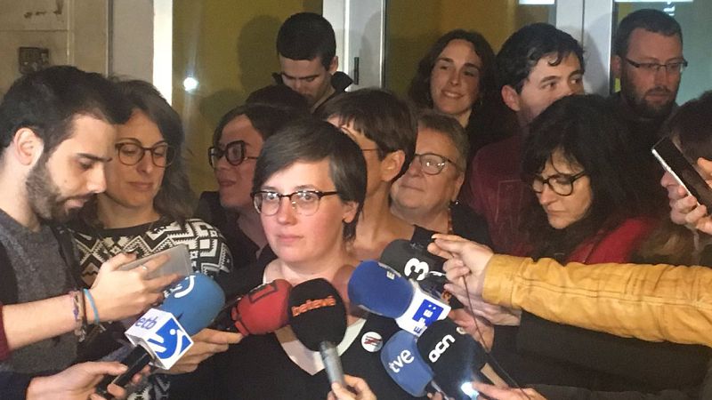 Mireia Boya comparece durante el consejo político de la CUP