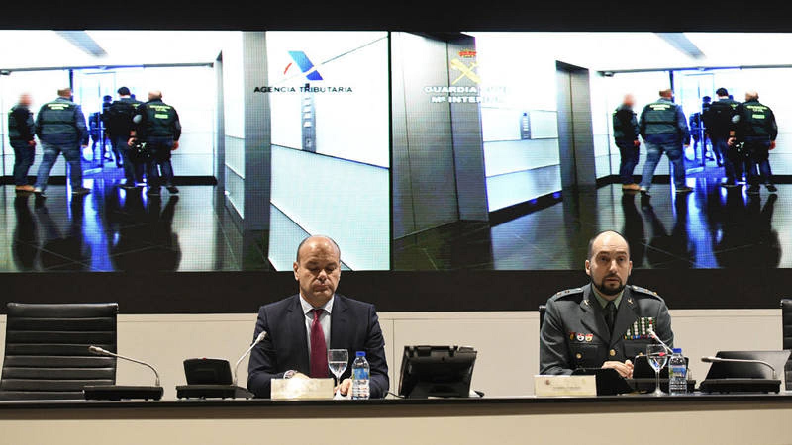 Imagen de los registros mostrada en la rueda de prensa de la UCO y la Agencia Tributaria