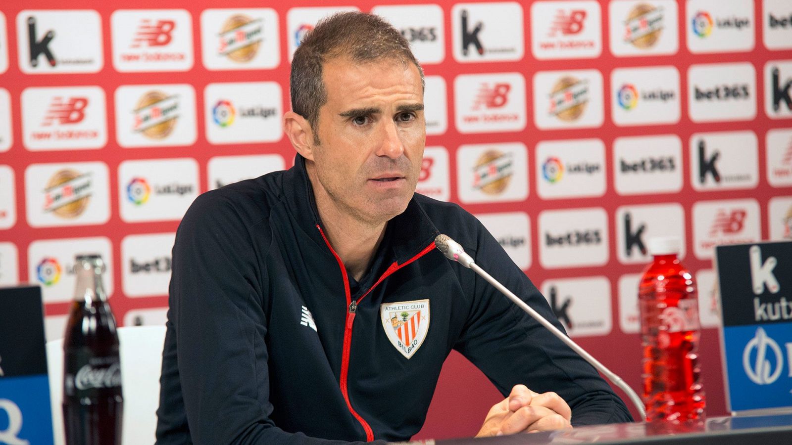 El entrenador del Athletic de Bilbao, Gaizka Garitano, en rueda de prensa.