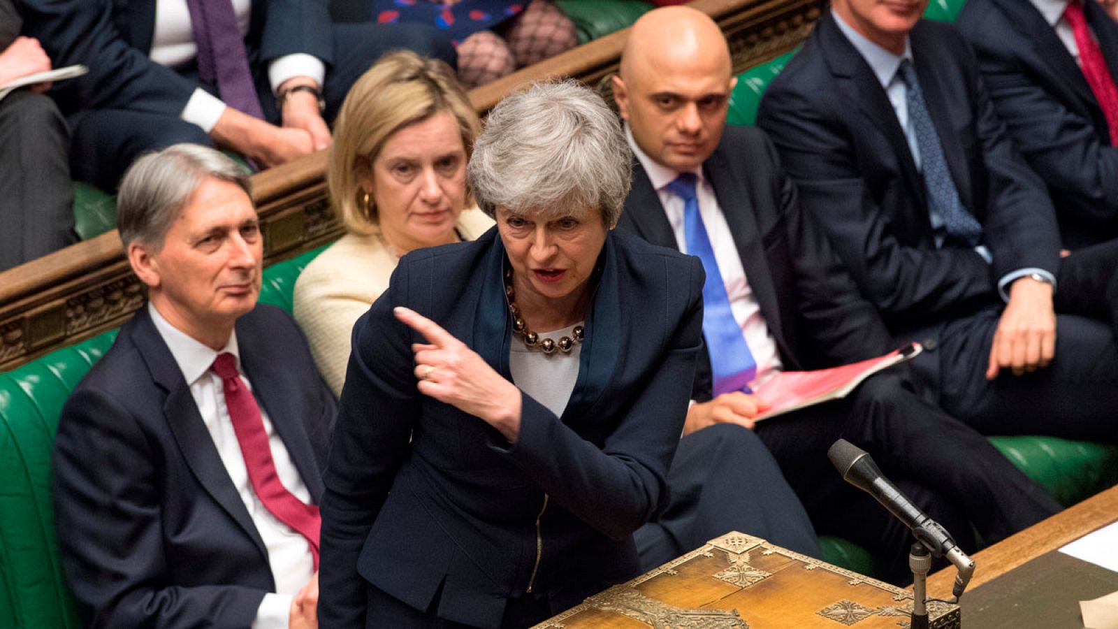 La primera ministra, Theresa May, en el Parlamento británico