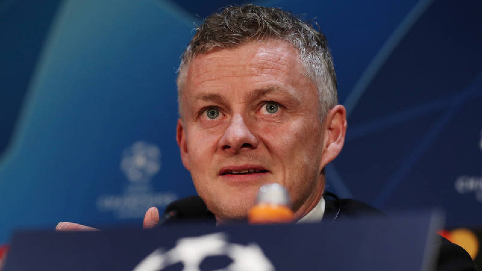 El entrenador del Manchester United, Ole Gunnar Solskjaer, en rueda de prensa.