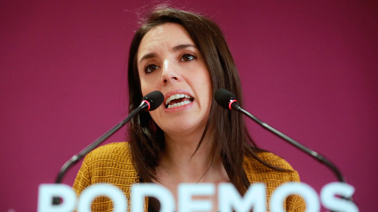 Irene Montero, durante un acto de Podemos