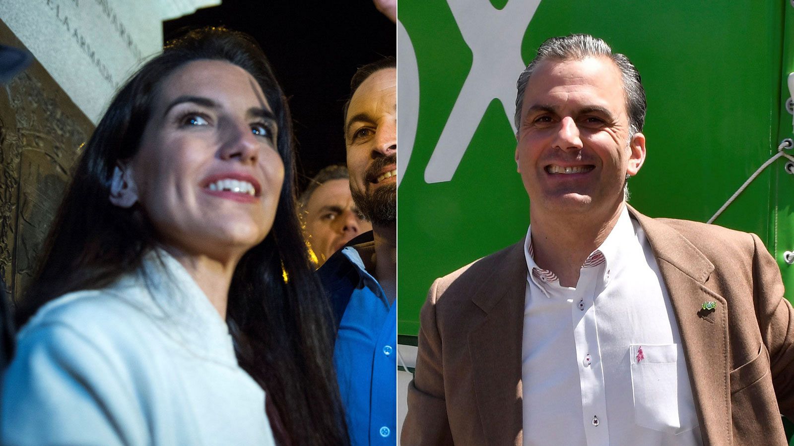 La líder de Vox en Madrid y candidata a la Presidencia de la Comunidad, Rocío Monasterio, y el secretario general de Vox y candidato a la Alcaldía de Madrid, Javier Ortega-Smith.