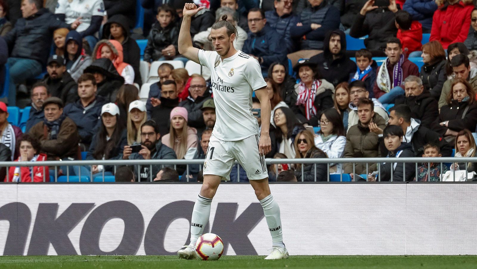 El jugador galés del Real Madrid Gareth Bale, durante el partido contra el Athletic Club de Bilbao.