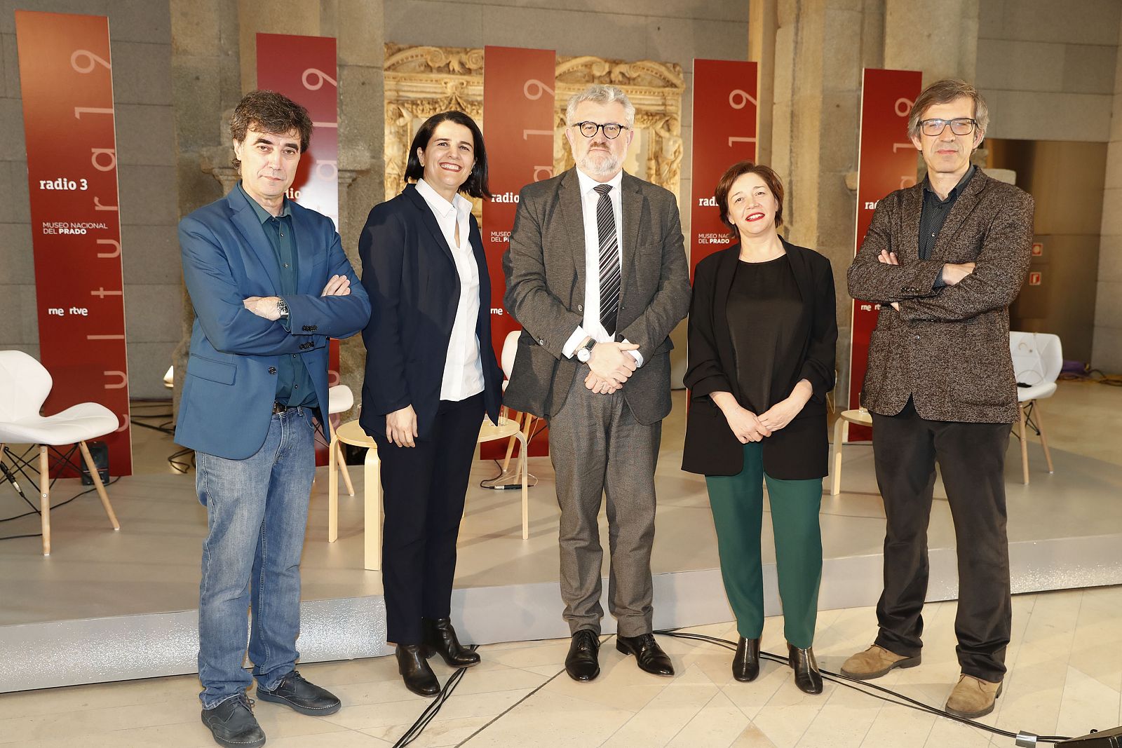Los participantes en el primero de los debates de Cultura 19, este lunes en el Prado