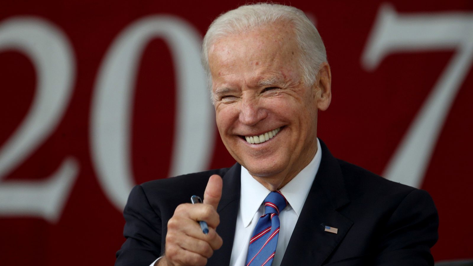 Joe Biden durante un acto en la Universidad de Harvard en Cambridge, Massachusetts, el 24 de mayo de 2017