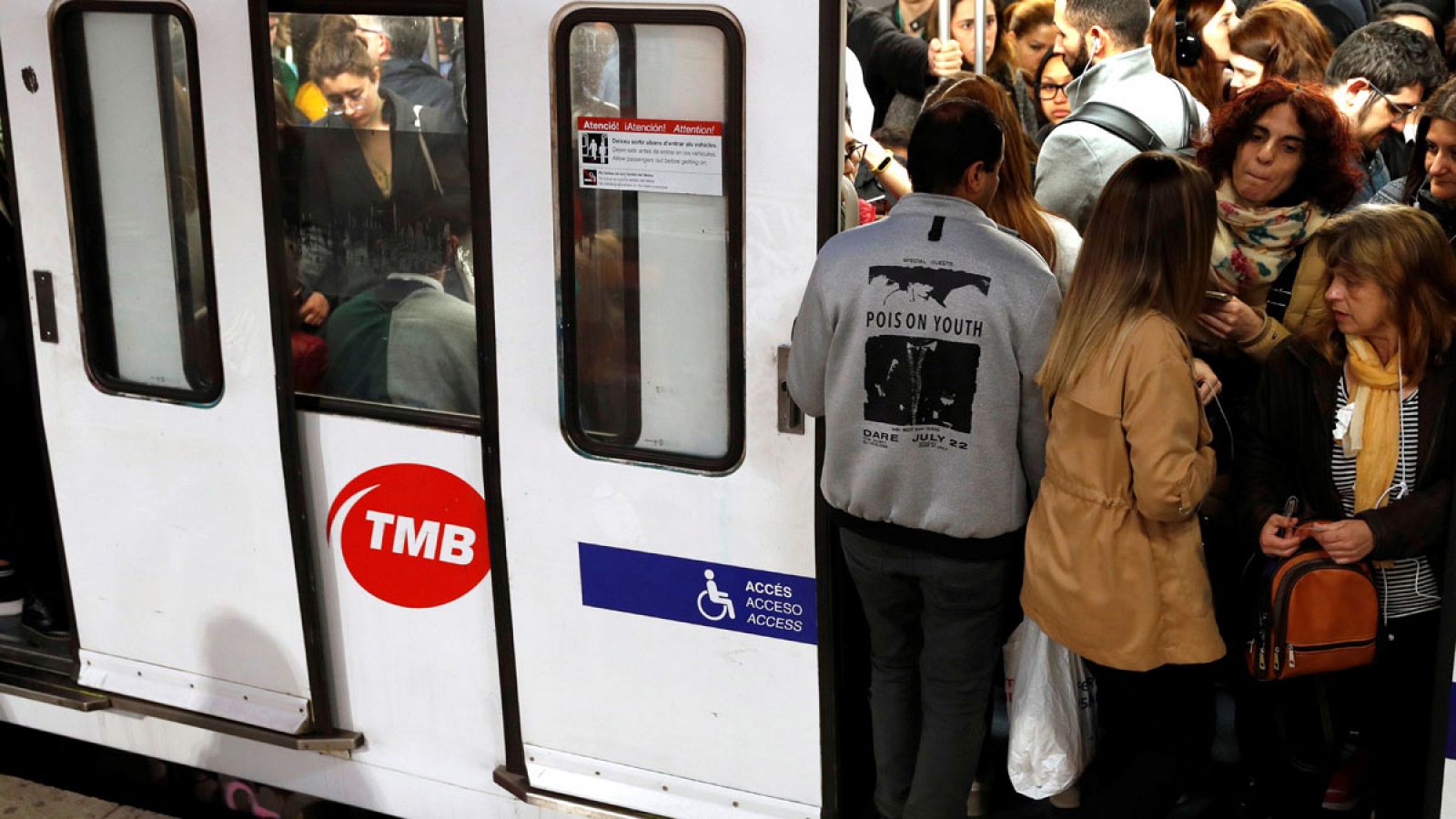 Imagen del metro de Barcelona en los paros del pasado 8 de abril