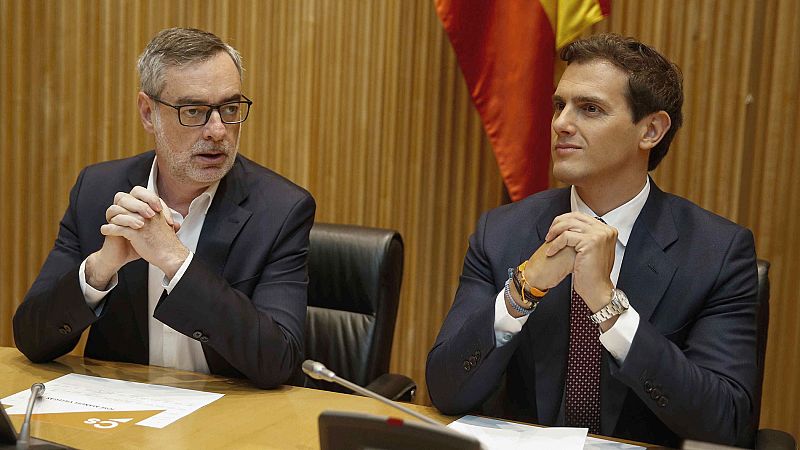El presidente de Ciudadanos, Albert Rivera y el secretario general de la misma formación, José Manuel Villegas