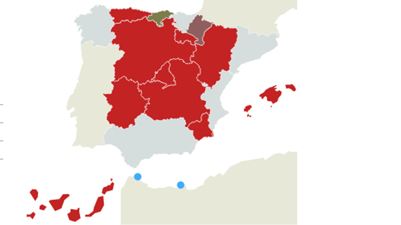 El PSOE ha sido el partido más votado en 10 de las 12 CCAA que votaron el 26M.