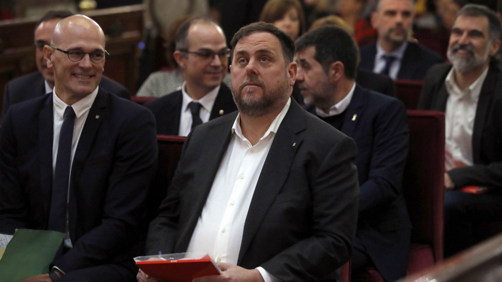 Oriol Junqueras y Raül Romeva, en el juicio del 'procés'