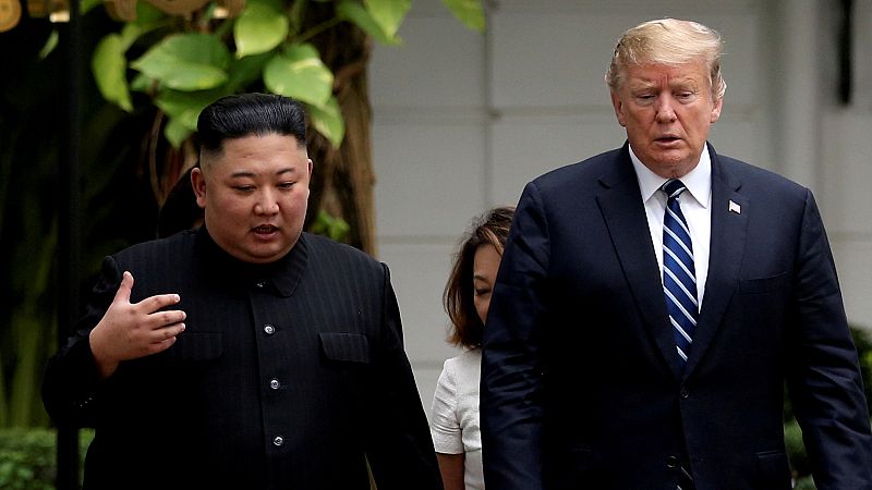 Kim Jong-un y Donald Trump en la cumbre celebrada en Hanoi, Vietnam, el 28 de febrero de 2019.