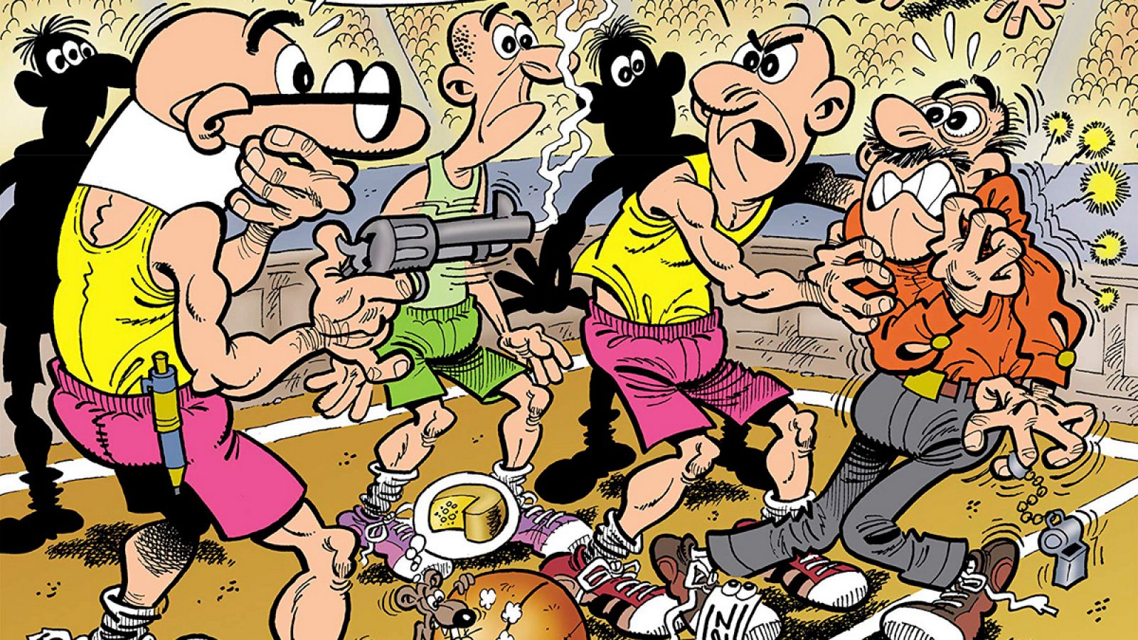 Fragmento de la portada de 'Mortadelo y filemón. Mundial de baloncesto 2019'