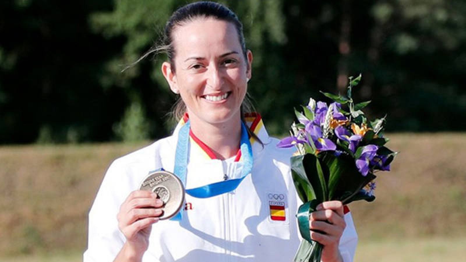 Fátima Gálvez, con una de las medallas logradas en los Juegos Europeos de Minsk.