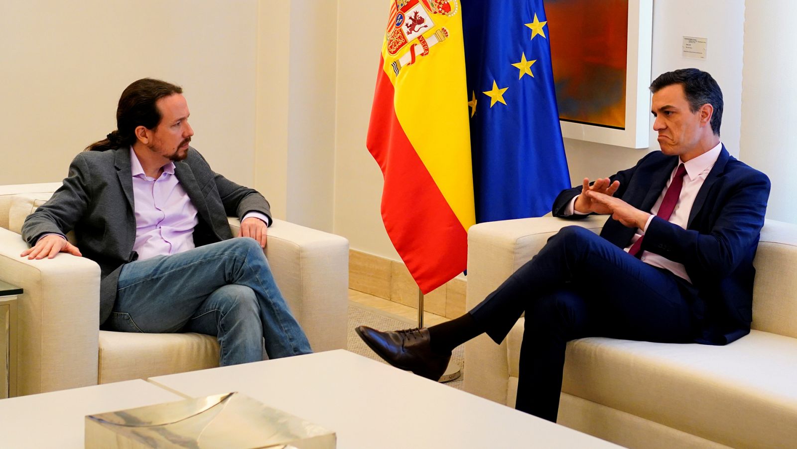 Reunión Sánchez e Iglesias