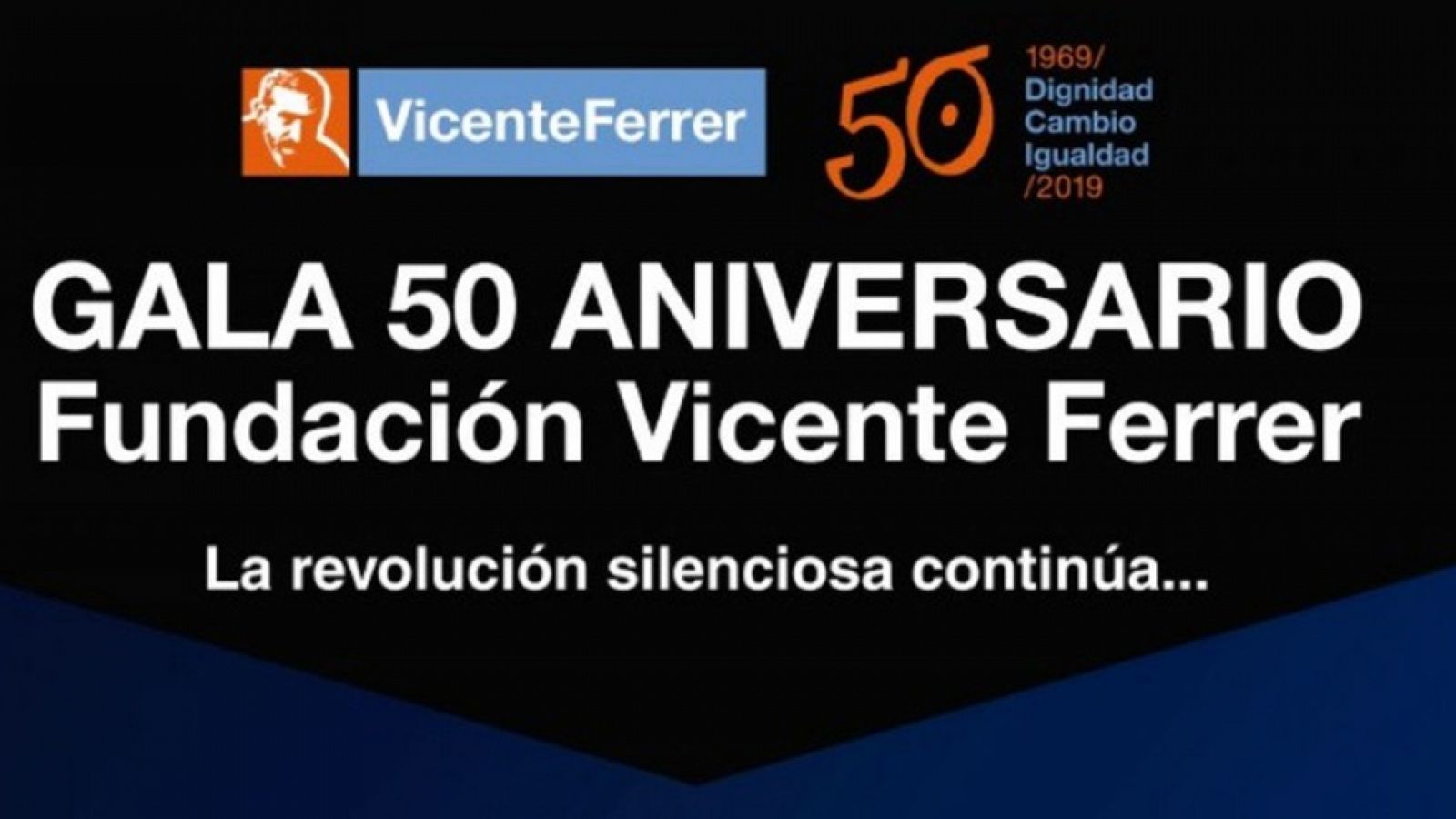 Cartel de la gala 50 aniversario de la Fundación Vicente Ferrer