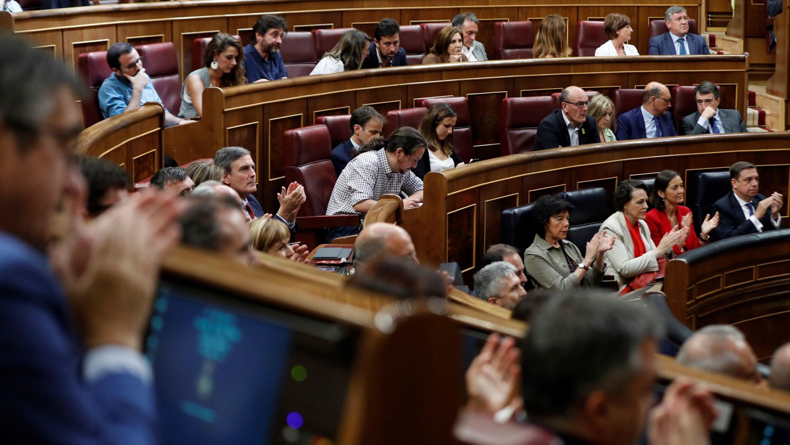 Vista del Hemiciclo del Congreso de los Diputados durante el debate de investidura de Pedro Sánchez