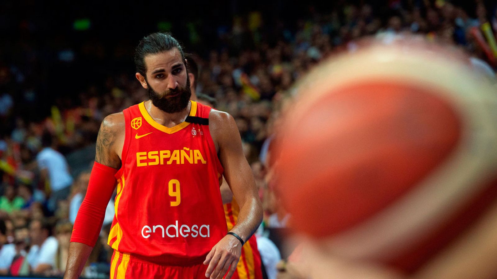 Ricky Rubio, durante el partido ante Lituania