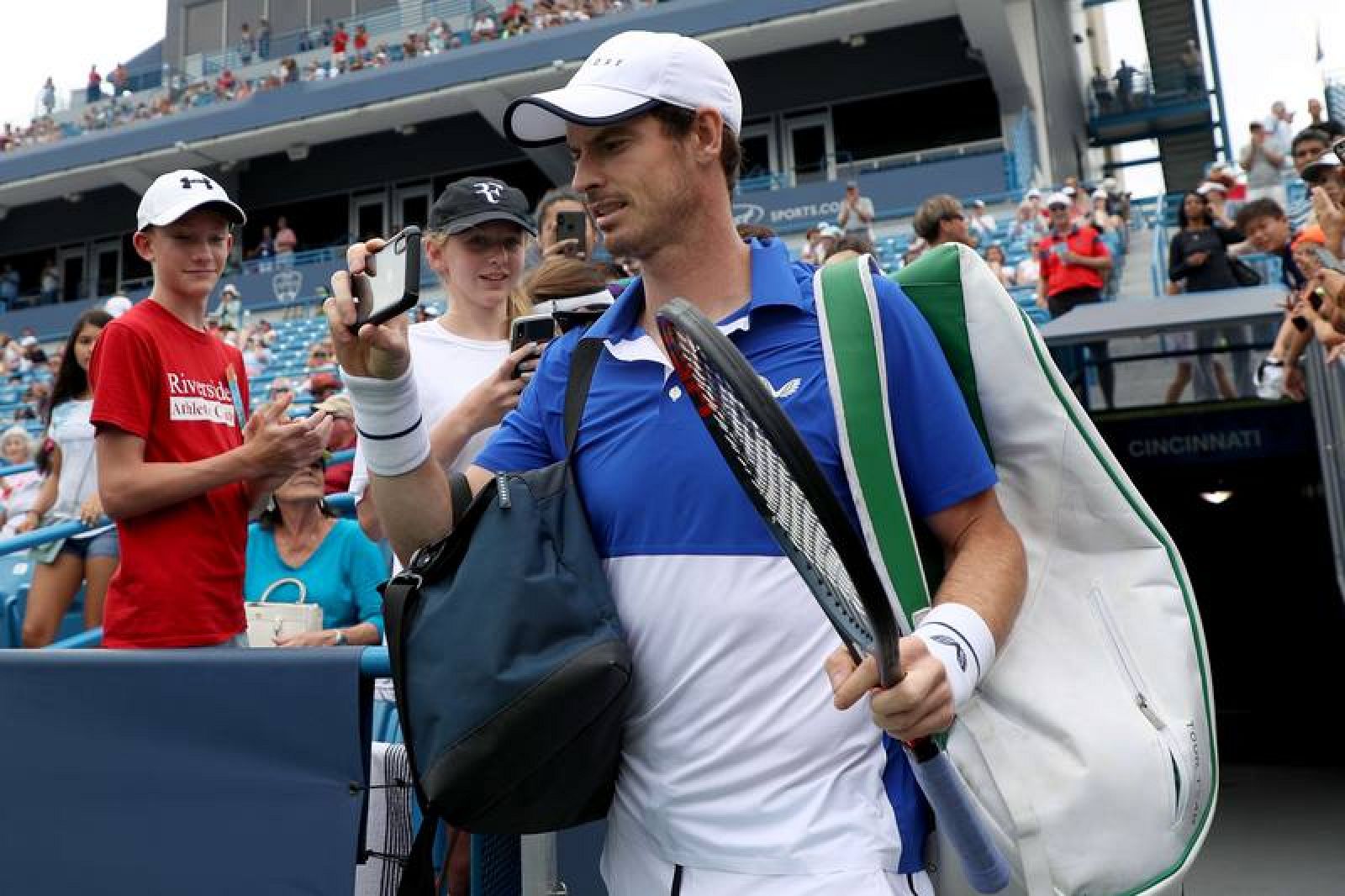 Murray ha entrado en la pista del Masters de Cincinnati grabando con su móvil