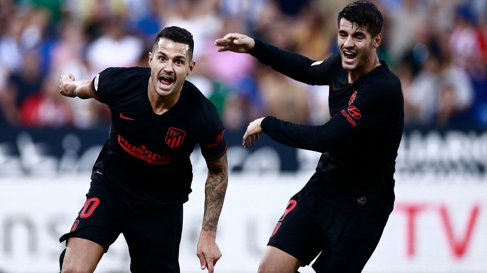 Vitolo celebra el tanto marcado al Leganés.