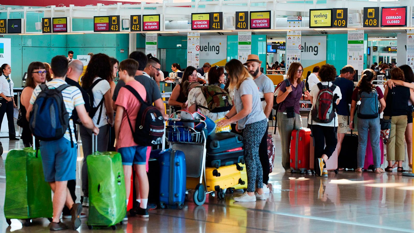 Imagen del aeropuerto de El Prat durante la última huelga de trabajadores de tierra de Iberia