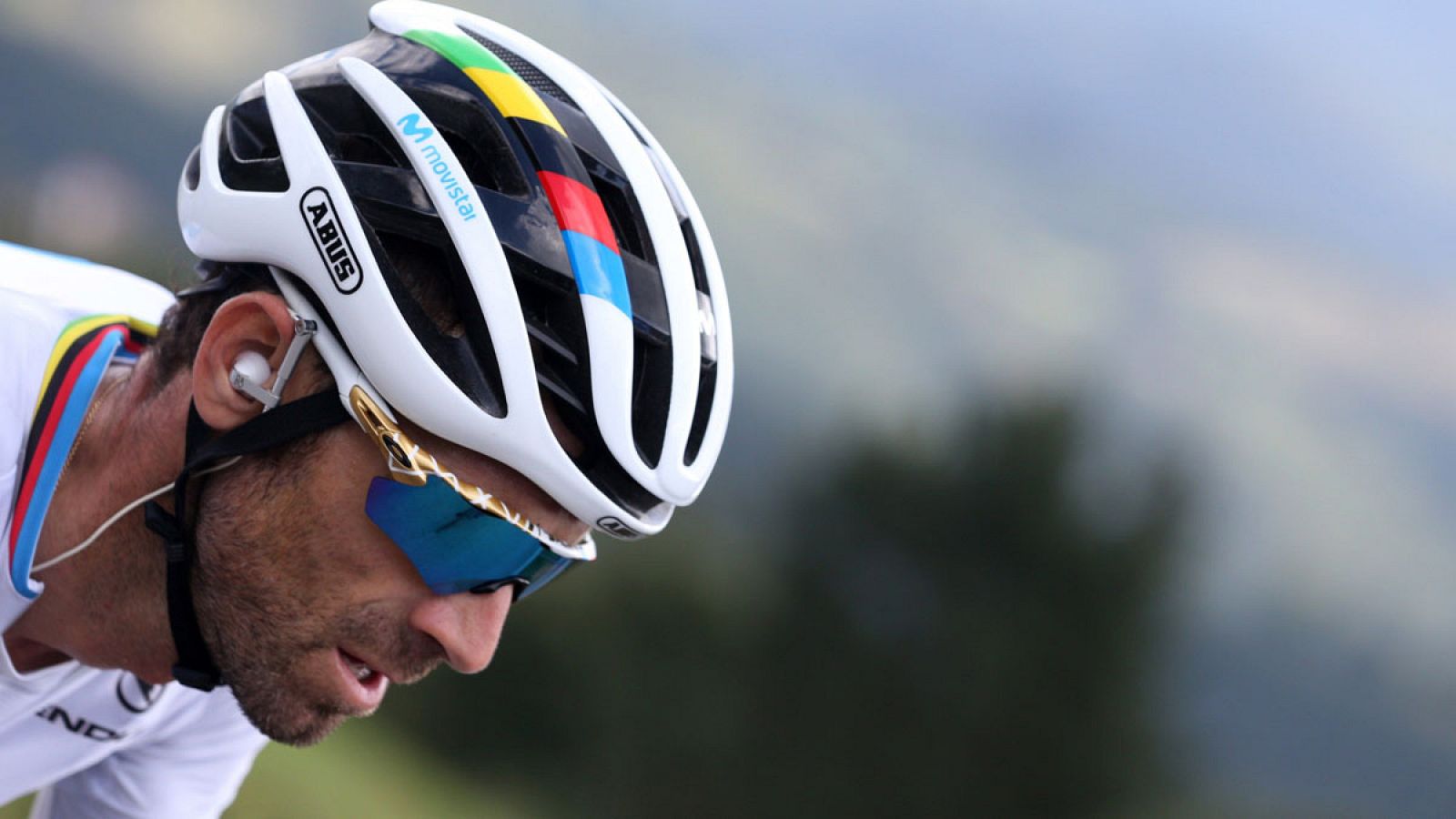 El ciclista murciano, campeón del Mundo del equipo Movistar, Alejandro Valverde