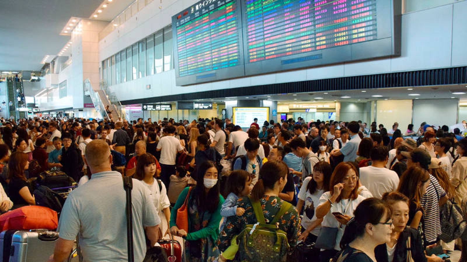 Japon Miles De Personas Atrapadas En El Aeropuerto De Narita De Tokio Por El Tifon Faxai