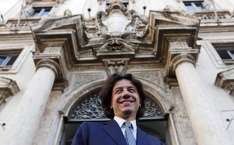 El activista italiano por el derecho a morir, Marco Cappato, a la salida de la audiencia pública del Tribunal Constitucional