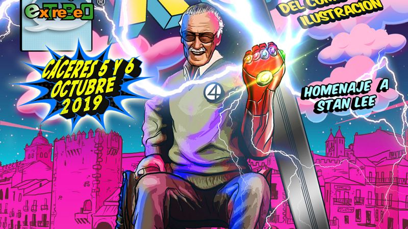 Detalle del cartel de la Salita del Cómic y la Ilustración de Extremadura