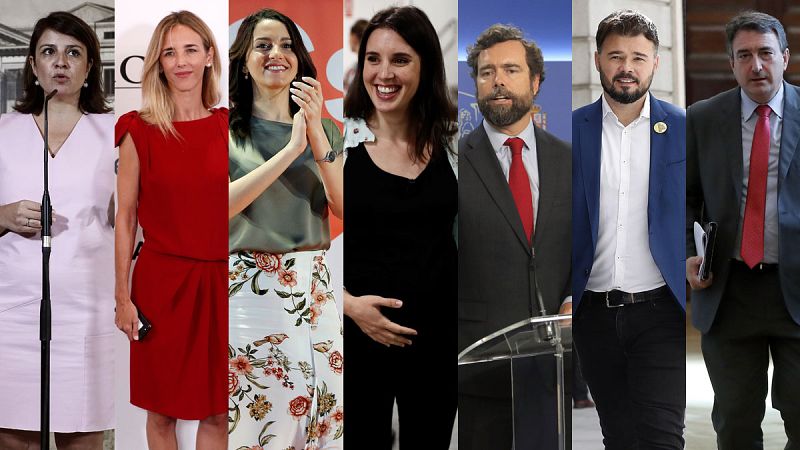 Los portavoces parlamentarios que participan en el debate a siete