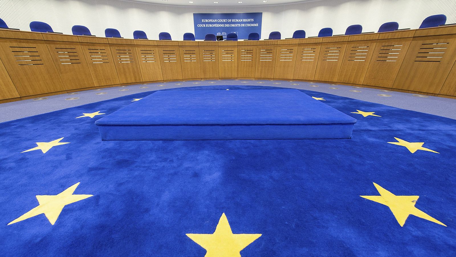 Sala del Tribunal Europeo de Derechos Humanos (TEDH) de Estrasbusgo