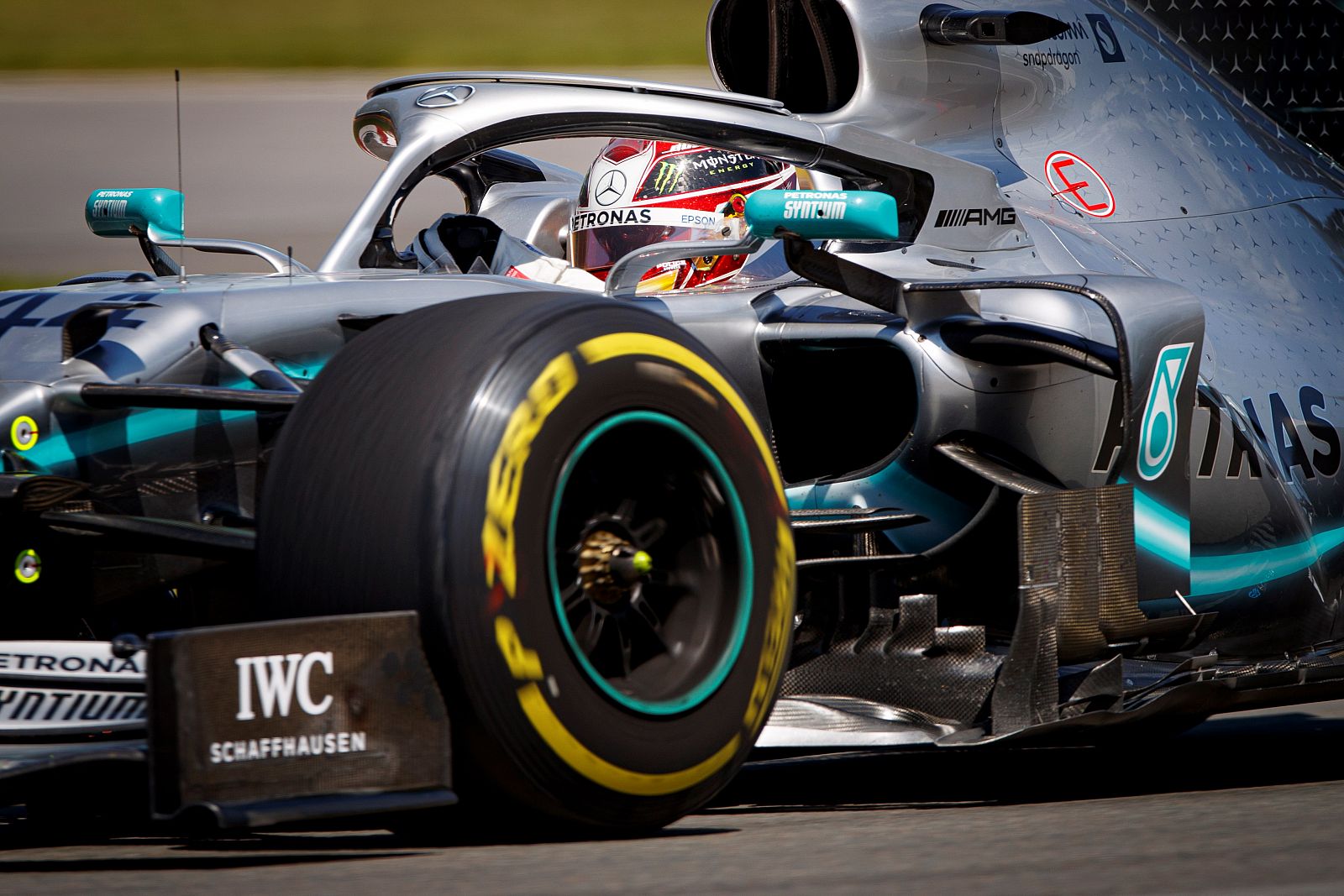 Imagen de archivo del piloto de Mercedes Lewis Hamilton durante una carrera.