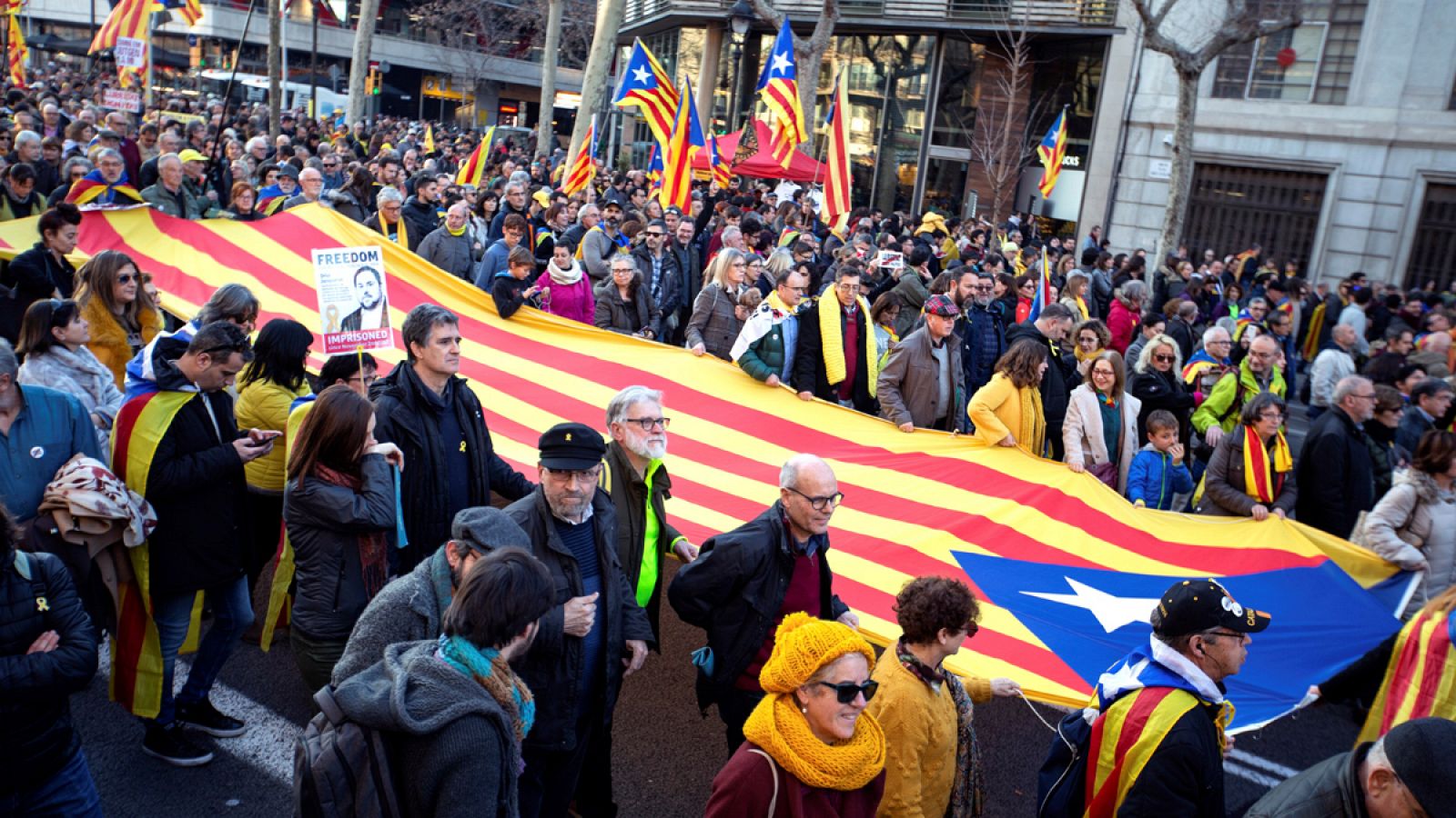 Imagen de archivo de una manifestación en Barcelona en defensa de la autodeterminación