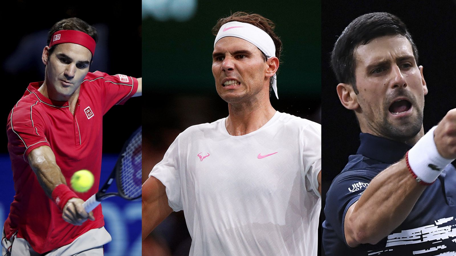 Roger Federer, Rafael Nadal y Novak Djokovic