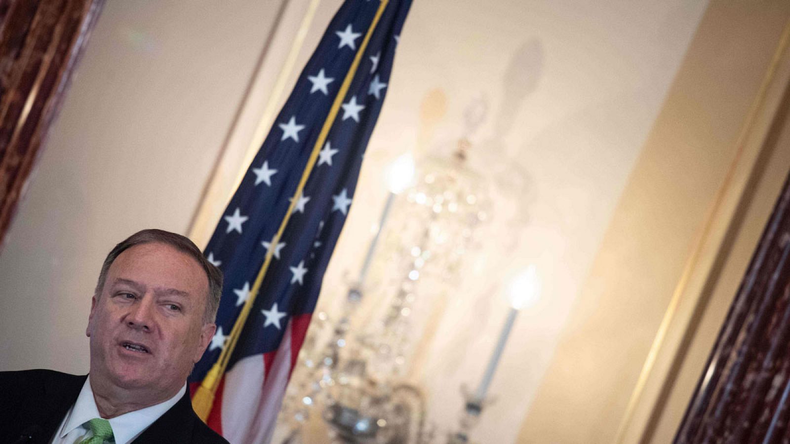 El secretario de Estado de Estados Unidos, Mike Pompeo, durante un acto en Washington el 31 de octubre de 2019.