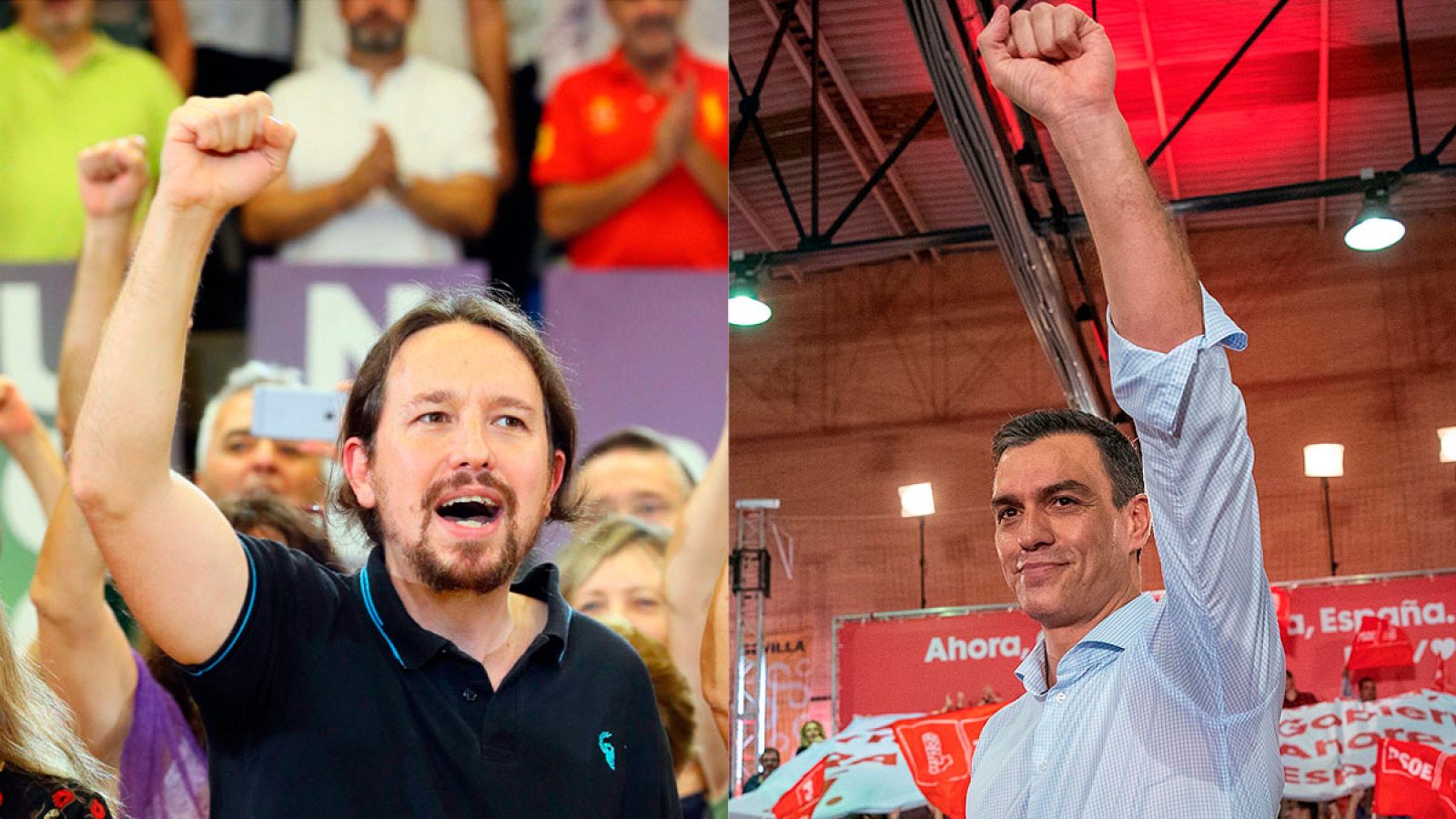 Sánchez e Iglesias, en dos mítines de campaña de las elecciones 10N