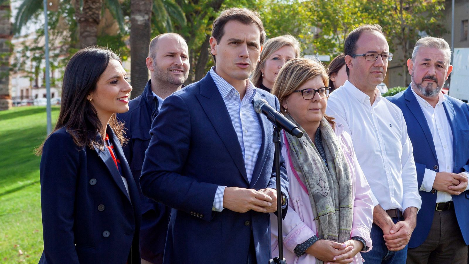 El candidato de Cs al Gobierno, Albert Rivera, en un mitin en Mérida.