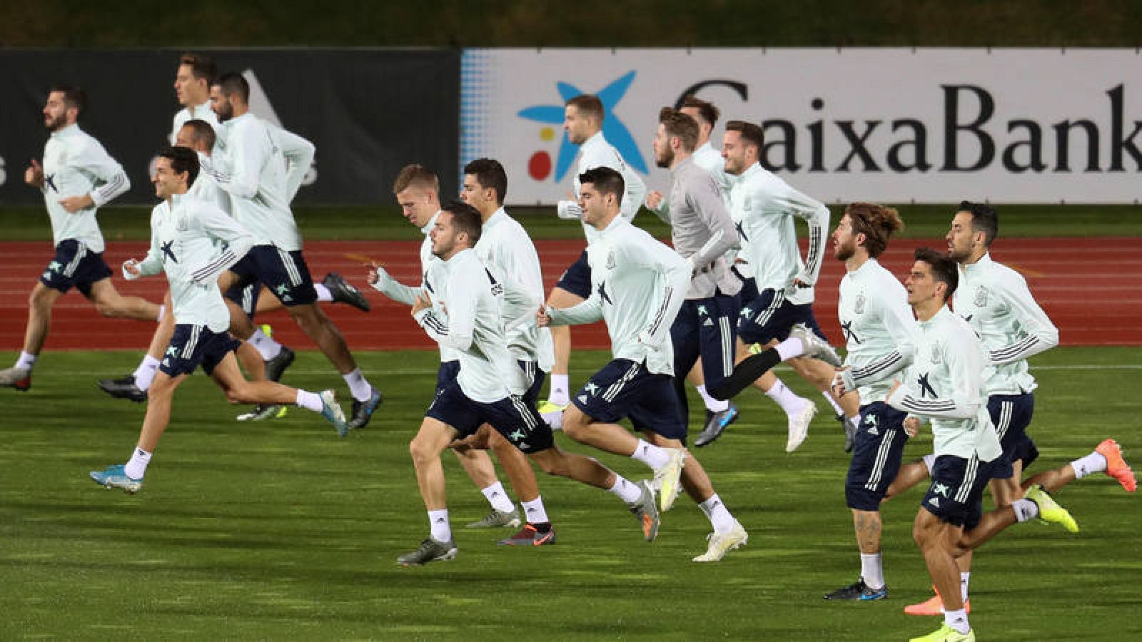 Entrenamiento de la selección española de fútbol.