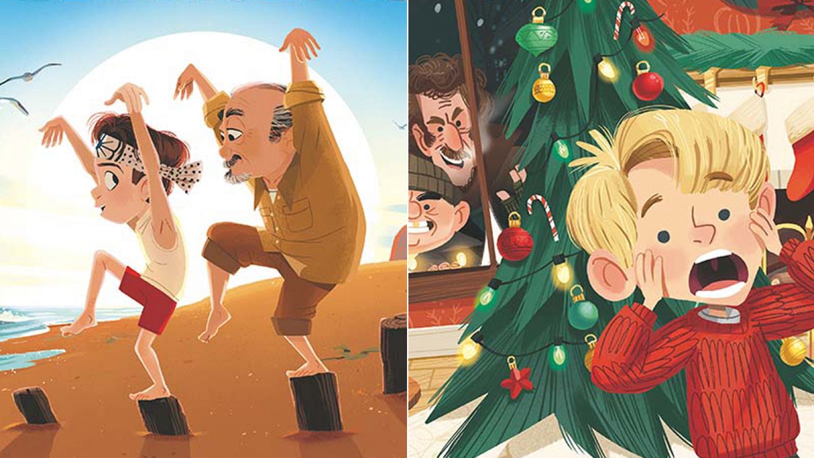 Ilustraciones de 'Kárate Kid' y 'Solo en casa'