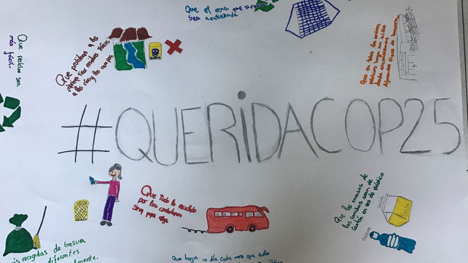 Recorte de una de las cartas enviadas por los niños que han participado en la iniciativa.